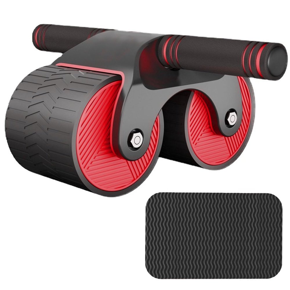 Automatic Rebound Abdominal Wheel With Kneeling Pad, Ab Wheel Roller With Mobile Phone Bracket For Abdominal Core Strength Training (Red)