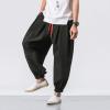 DAZLOR Mens Hip Hop Harem Pants Japanese Baggy Drop Crotch Wide Leg Joggers Summer Casual Loose Boho Hippie Yoga Beach Pants Black view 2