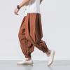 DAZLOR Mens Hip Hop Harem Pants Japanese Baggy Drop Crotch Wide Leg Joggers Summer Casual Loose Boho Hippie Yoga Beach Pants Coffee view 4