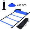 Yuecoom Agility Ladder Speed Training Equipment Set, 19Ft Flat Ladder, 10pcs Disc Cones Speed Agile Train Kit for Football Basketball Athletes(Blue) view 2