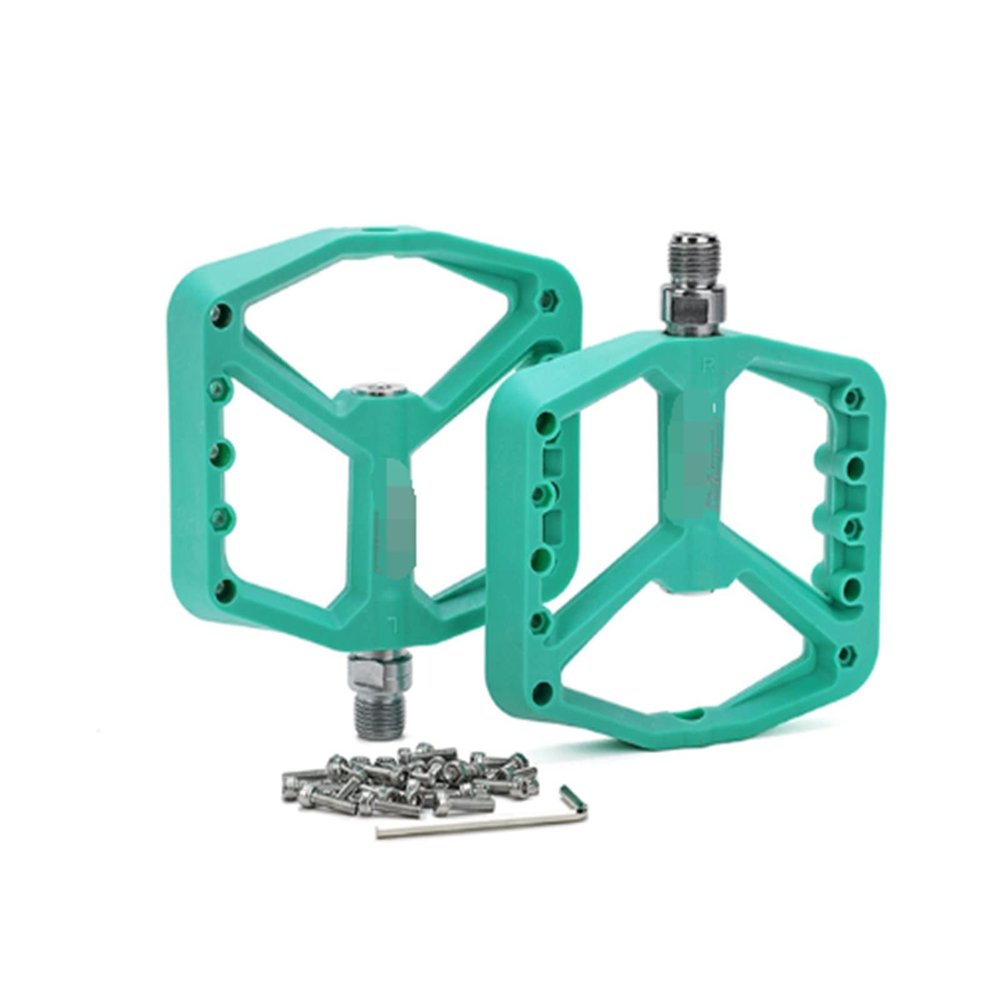 TTRS Store 1 Pair Bicycle Pedals Bike Ultralight Seal Bearings Cycling Nylon Road BMX MTB Pedals Flat Platform Bicycle Parts Accessories (Color : Blue)