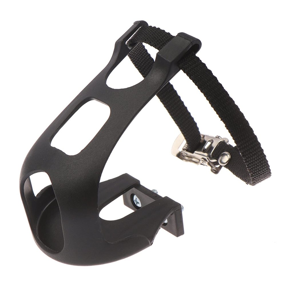 TTRS Store Fit for Bicycle Pedal Sports Fitness Equipment Accessories Cycling Road Bike Mountain 1*Bike Black Toe Clips with 1*Straps