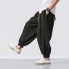 DAZLOR Mens Hip Hop Harem Pants Japanese Baggy Drop Crotch Wide Leg Joggers Summer Casual Loose Boho Hippie Yoga Beach Pants Black view 4