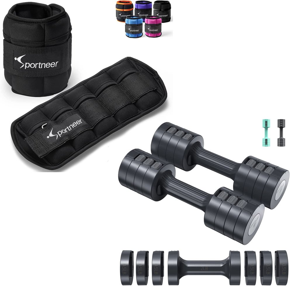 Ankle & Wrist Weights with Hand Weights Set