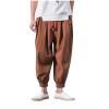 DAZLOR Mens Hip Hop Harem Pants Japanese Baggy Drop Crotch Wide Leg Joggers Summer Casual Loose Boho Hippie Yoga Beach Pants Coffee view 1