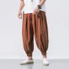 DAZLOR Mens Hip Hop Harem Pants Japanese Baggy Drop Crotch Wide Leg Joggers Summer Casual Loose Boho Hippie Yoga Beach Pants Coffee view 2