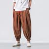 DAZLOR Mens Hip Hop Harem Pants Japanese Baggy Drop Crotch Wide Leg Joggers Summer Casual Loose Boho Hippie Yoga Beach Pants Coffee view 3