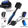 Lesunsul Golf Club Brushes, Golf Cleaning Tool, with Retractable Cleaning Nails, Nylon and Wire Bristles Oversize Double Brush Head with 2ft Retractable Zip-line Metal Buckle (Blue) view 3
