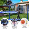 GYMAX Trampoline for Kids, ASTM Approved 12FT 14FT 15FT 16FT Recreational Toddler Trampoline with Enclosure Net, Basketball Hoop, Basketball & Pump, Rebounder for Adults (14FT) view 4