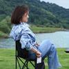 YASAT Outdoor Folding Chair Portable Folding Camping Chair Foldable Chair for Camping, Picnic, Lawn, Beach,Barbeques,Travel,and Fishing,Folding Chair with Side Pocket (Color : Black) view 2