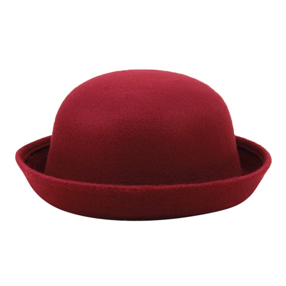 Womens Roll-up Brim Fedora Hat Elegant Adults Solid Hat Panama Bowler Hat Bucket Hat Mens Summer hat for Unisex Earflaps