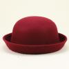 Womens Roll-up Brim Fedora Hat Elegant Adults Solid Hat Panama Bowler Hat Bucket Hat Mens Summer hat for Unisex Earflaps view 2