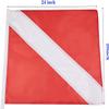2pcs Diver Down Flag with Cord Ties 20 x 24 Inch - Double Stitched Nylon - Red and White Diving Flags for Scuba Dive Spearfishing Freediving,Use with Float, Buoy, Boat, Flagpole view 2