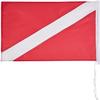 2pcs Diver Down Flag with Cord Ties 20 x 24 Inch - Double Stitched Nylon - Red and White Diving Flags for Scuba Dive Spearfishing Freediving,Use with Float, Buoy, Boat, Flagpole view 4