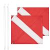 2 Pack Dive Flag 20"x 24" with Removable Stiffening Pole for Scuba Diving Spearfishing Freediving,Use with Float, Buoy, Boat, Flagpole,US Legal Size Diver Down Flag view 1