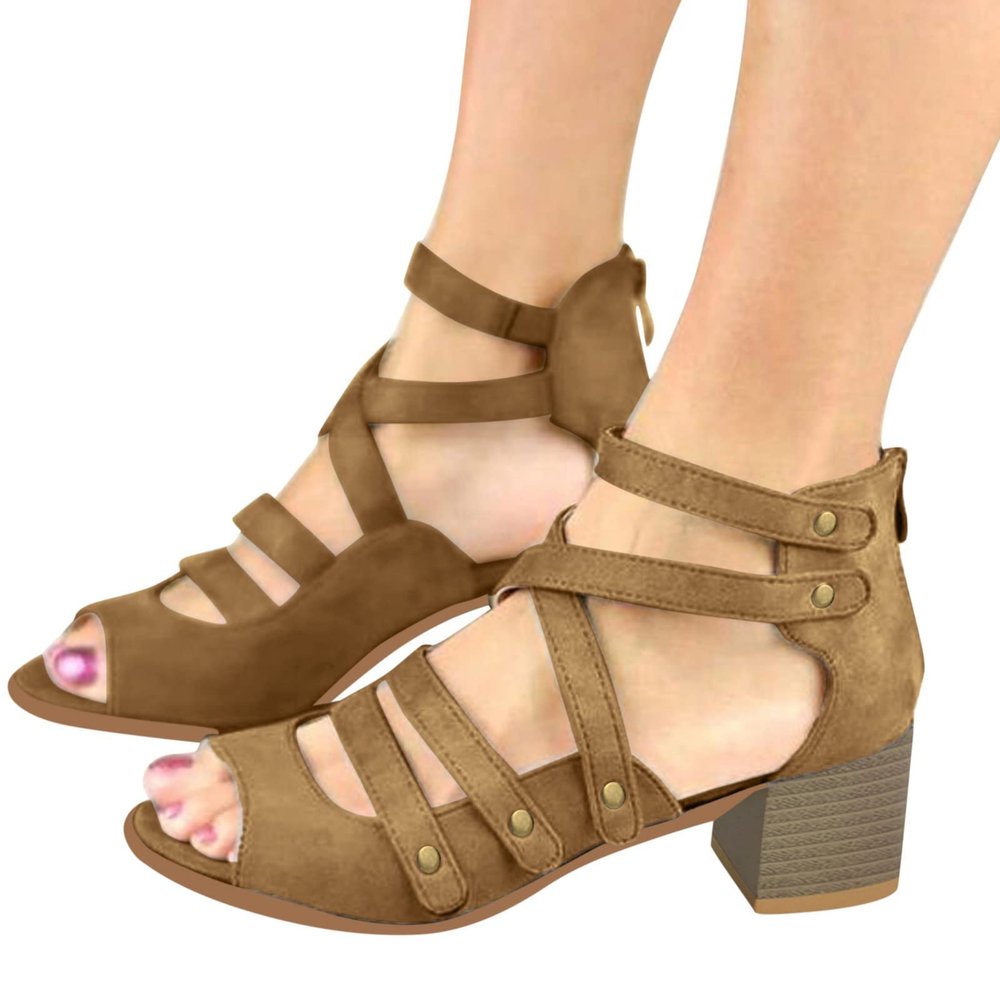 ZBYY Wedges Sandals for Women,Summer Casual T-Strap Open Toe Platform Sandals with Chunky Low Heel Dressy Beach Sandals