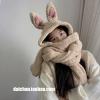 MBETA Autumn and Winter Female Sweet Rabbit Ears Lamb Wool Scarf hat Integrated Ushanka Warm kit Student view 2