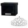 Andersons Mirabella Tiara and Velvet Presentation Box Set, 2.875" silver rhinestone crown for Prom Queen, pageants, weddings, quinceaeras, birthdays, Sweet 16, homecoming, parties, and events view 1