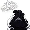 Andersons Mirabella Tiara and Velvet Bag Set, 2.875" silver rhinestone crown for Prom Queen, pageants, weddings, quinceaeras, birthdays, Sweet 16, homecoming, school dances, costumes, parties, and events view 1
