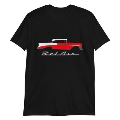 1956 Chevy Bel Air Red Antique Car Collector Cars 56 Belair Short-Sleeve T-Shirt