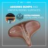 sixthreezero Bike Seat, Comfortable Bicycle Saddle Extra Large Wide Curved Wing Cushion Comfort for Men and Women, Brown view 4