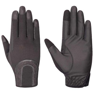 Joanna Hybrid Leather and Mesh, Equestrian Horse Riding Gloves, Black (Large 8)