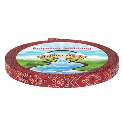 Country Brook Design - Red Bandana Photo Quality Polyester (1/2 Inch, 10 Yards)