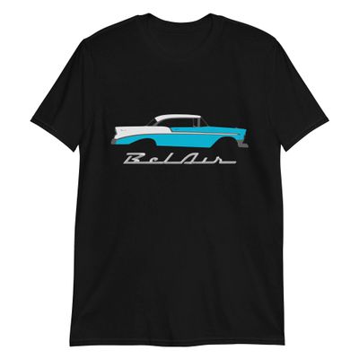 1956 Chevy Bel Air Turquoise Antique Car Collector Cars 56 Belair Short-Sleeve Unisex T-Shirt