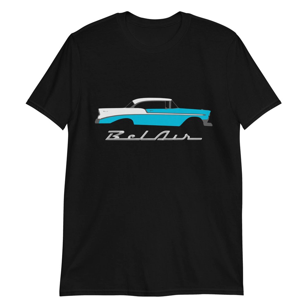 1956 Chevy Bel Air Turquoise Antique Car Collector Cars 56 Belair Short-Sleeve Unisex T-Shirt