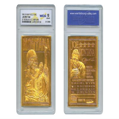 1995 Joe Montana SF 49ers / KC Chiefs 23K Gold Sculptured Card - Graded GEM Mint 10