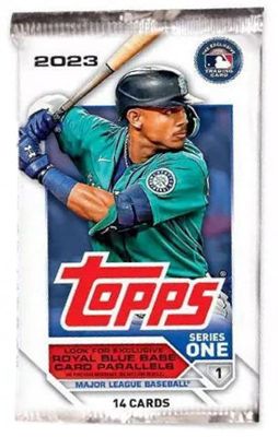 2023 Topps Series 1 Baseball Blaster Box Value Pack - 1 Pack - 14 Trading Cards Inside - Look for Exclusive Commemorative Team Logo Patch Cards
