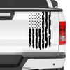 Aldera Graphics Distressed American USA US Flag Truck Tailgate Vinyl Decal Compatible with Most Pickup Trucks - Rear Graphic Car Decal Sticker (10" x 18", Black) view 1