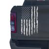 Aldera Graphics Distressed American USA US Flag Truck Tailgate Vinyl Decal Compatible with Most Pickup Trucks - Rear Graphic Car Decal Sticker (10" x 18") (Silver Grey Metallic) view 1