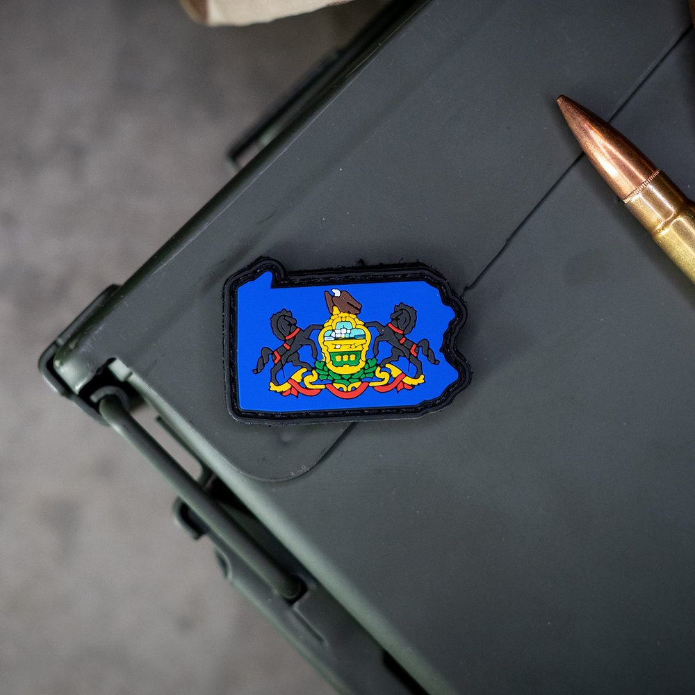 Pennsylvania State Flag Ranger Eye PVC Morale Patch  Hook Backed by NEO Tactical