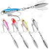 Zsrivk Metal Fishing Spoons Lures Long Casting Spinner Blade Baits VIB Swimbait with 3D Eyes for Walleye Bass, 5 PCS Fishing Jigs Freshwater Fishing Lures view 1