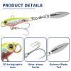 Zsrivk Metal Fishing Spoons Lures Long Casting Spinner Blade Baits VIB Swimbait with 3D Eyes for Walleye Bass, 5 PCS Fishing Jigs Freshwater Fishing Lures view 2