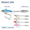 Zsrivk Metal Fishing Spoons Lures Long Casting Spinner Blade Baits VIB Swimbait with 3D Eyes for Walleye Bass, 5 PCS Fishing Jigs Freshwater Fishing Lures view 3