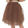 5 Layers 60cm Midi Tulle Skirt Princess Womens Adult Tutu Fashion Clothing Faldas Saia Femininas Jupe Summer Style (Color : Coffee, Size : One Size) view 1