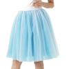 5 Layers 60cm Midi Tulle Skirt Princess Womens Adult Tutu Fashion Clothing Faldas Saia Femininas Jupe Summer Style (Color : White blue, Size : One Size) view 1