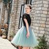5 Layers 60cm Princess Midi Tulle Skirt Pleated Dance Tutu Skirts Womens Lolita Petticoat Party Puffy Skirts (Color : Black pink, Size : One Size) view 3