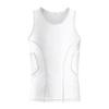 Mens Padded Football Shirt with Pads Chest Rib Protector Heart Guard Sternum Protection- Mens Padded Compression Shirt Football Rib Protectors for Baseball Basketball Paintball Rugby - White-S view 1