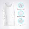 Mens Padded Football Shirt with Pads Chest Rib Protector Heart Guard Sternum Protection- Mens Padded Compression Shirt Football Rib Protectors for Baseball Basketball Paintball Rugby - White-S view 3