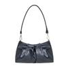 CHARMING TAILOR Women Clutch Bag Dressy Formal Handbag Pleated Metallic PU Clutch Purse for Cocktail Prom Wedding Party (Metallic Navy) view 1