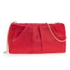 CHARMING TAILOR Evening Bag Women Wedding Party Handbag Small Dressy Formal Purse Pleated Satin Clutch (Red) view 3