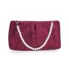 CHARMING TAILOR Evening Bag Women Wedding Party Handbag Small Dressy Formal Purse Pleated Satin Clutch (Burgundy) view 1
