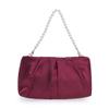 CHARMING TAILOR Evening Bag Women Wedding Party Handbag Small Dressy Formal Purse Pleated Satin Clutch (Burgundy) view 2
