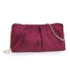 CHARMING TAILOR Evening Bag Women Wedding Party Handbag Small Dressy Formal Purse Pleated Satin Clutch (Burgundy) view 3