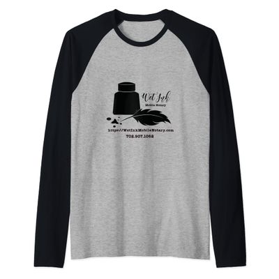 Wet Ink Mobile Notary Raglan Baseball Tee