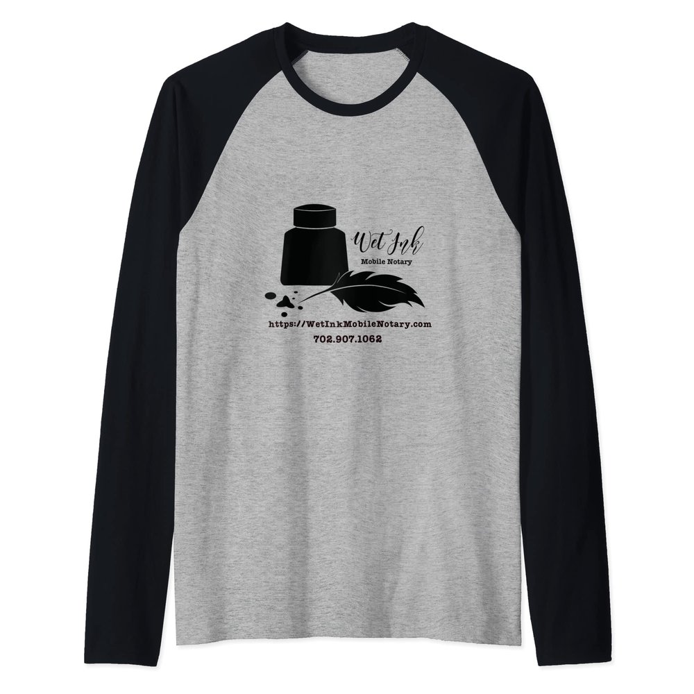 Wet Ink Mobile Notary Raglan Baseball Tee