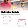Badminton Rackets Set of 2, Pink Iron Alloy and Nylon Separate Lightweight Badminton Set with Storage Bag, Professional Badminton Racket for Beginner view 4